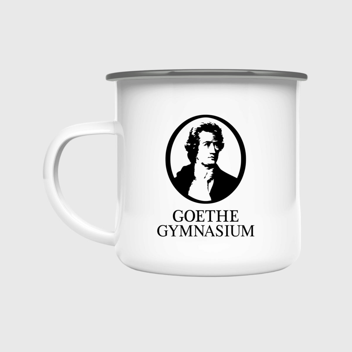 Emaille Tasse Goethe Gymnasium black
